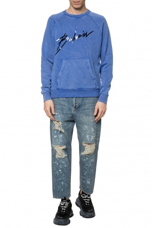 Used-effect sweatshirt, zdjęcie 2 Used-effect sweatshirt od Balmain